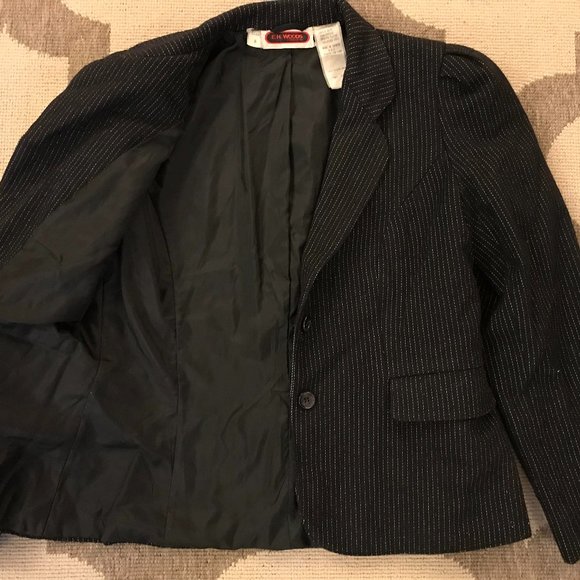 Wool Pinstripe Skirt Suit Set - Picture 3 of 4